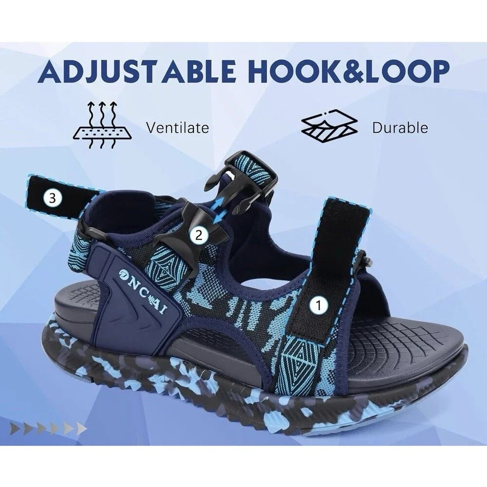 ONCAI Hiking Orthotic Sport Sandals Mens 15 Blue Recovery Walking Arch Support
